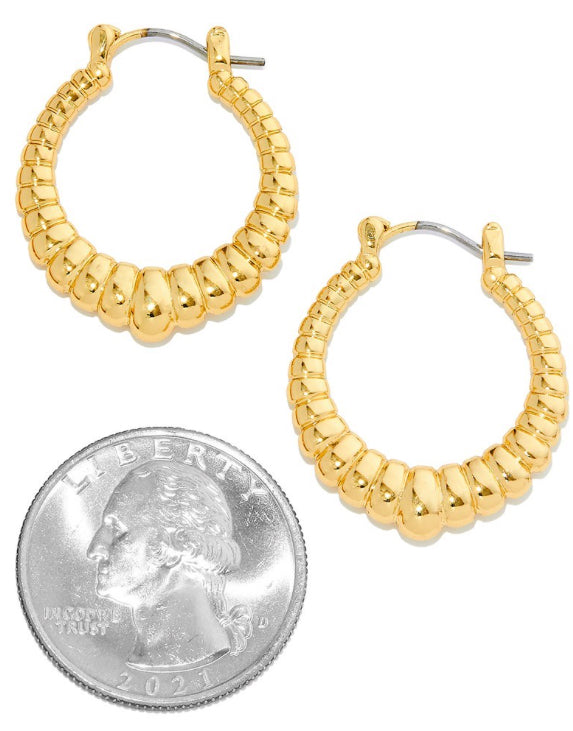 Textured Coil Pincatch Hoop Earrings