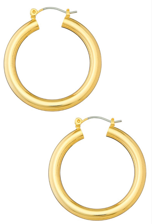 Solid Plated Hoop Earrings